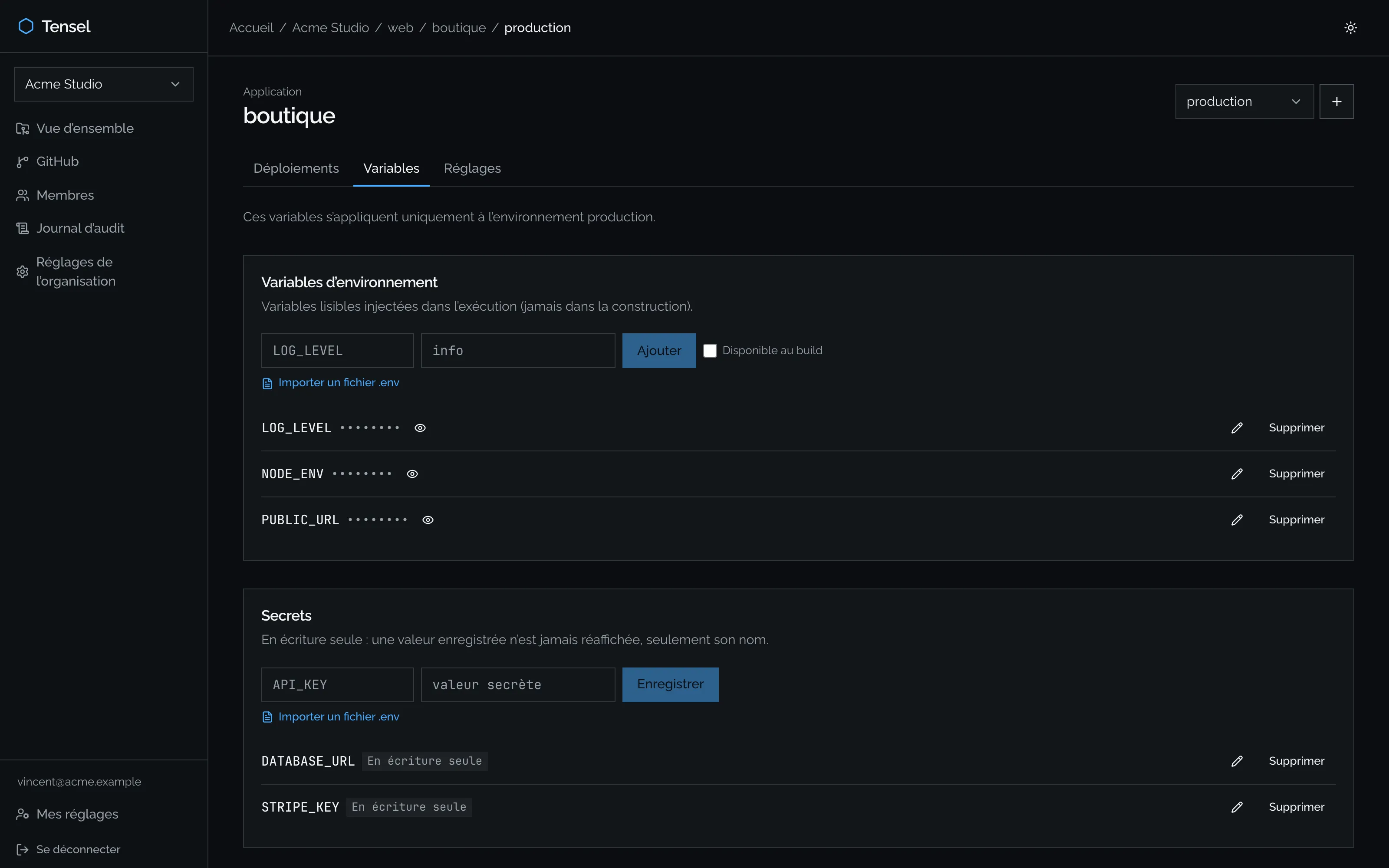 Configuration et secrets, proprement séparés