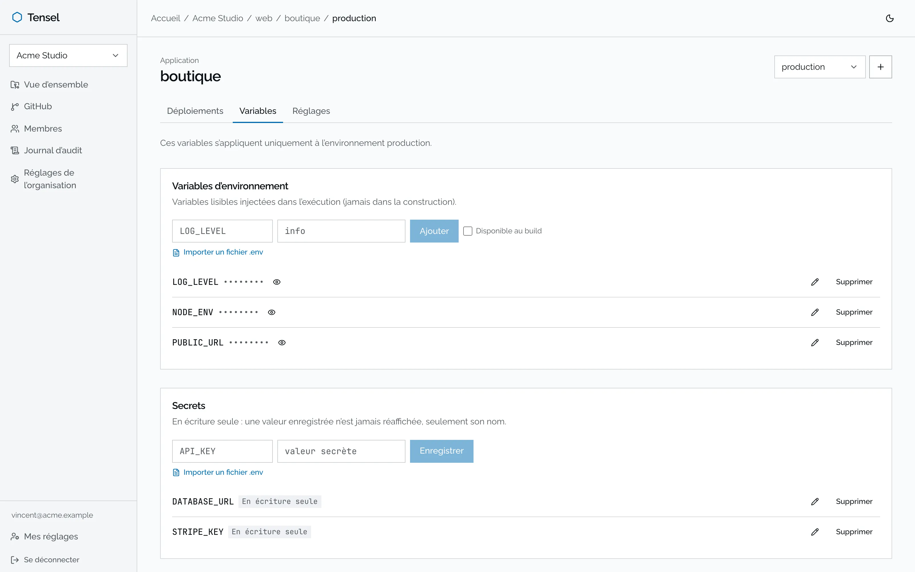 Configuration et secrets, proprement séparés